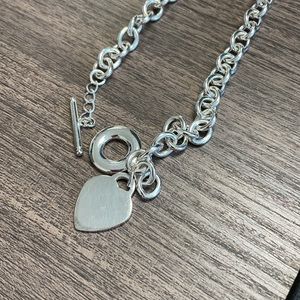 Heart tag toggle necklace
